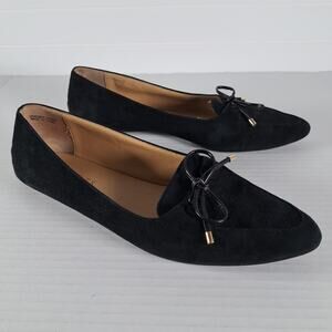 Talbots Francesca Driving Flats Womens 7.5 Black Suede Leather Pointed Toe Shoes